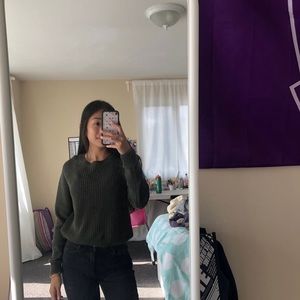 Green knit sweater